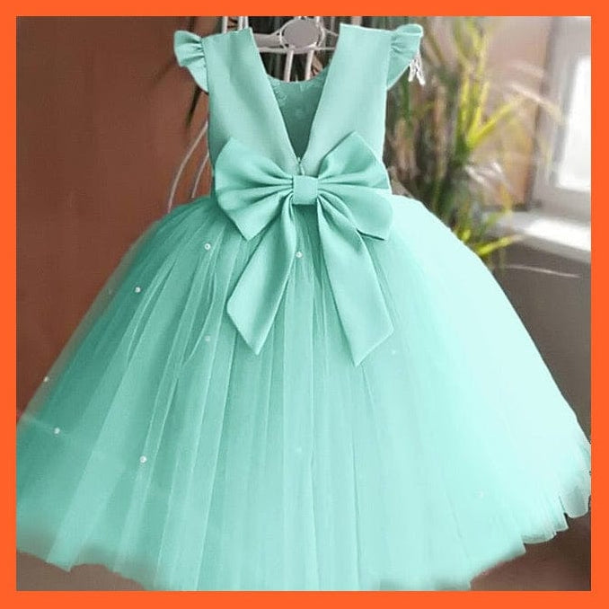 whatagift.com.au Green 1 / 12M Baby Girls Gown Dresses For Toddler Kids