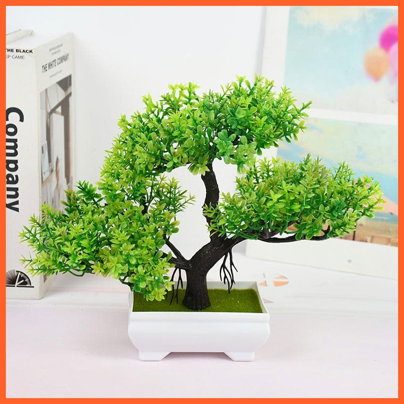 whatagift.com.au green Artificial Bonsai Small Tree Pot Plants | Fake Flowers For Home Decoration