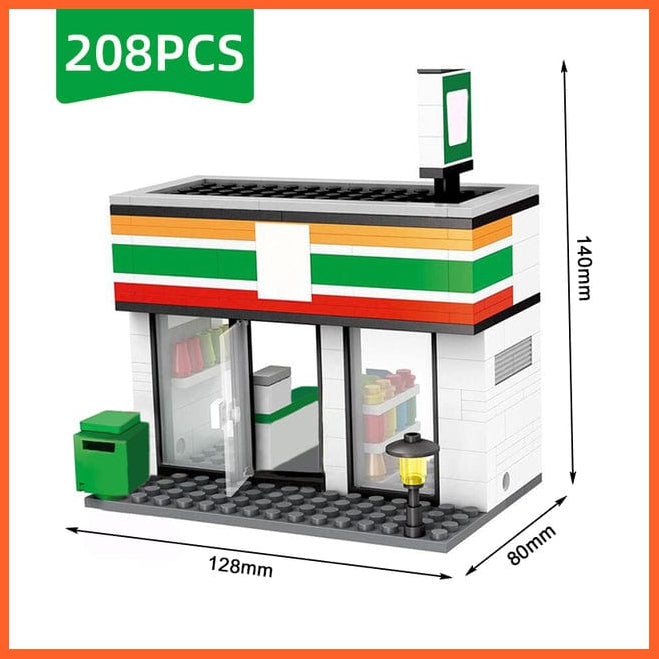 whatagift.com.au Green / China Compatible Toy City Mini Street Cafe Food Retail Convenience Store Toys For Children
