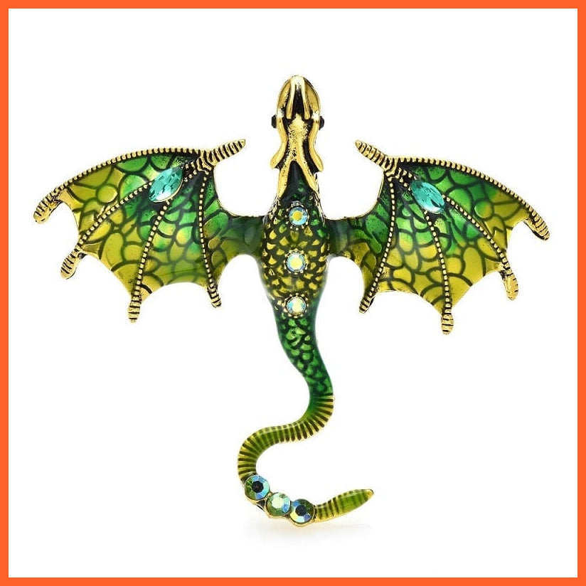 whatagift.com.au green Dragon Brooches For Women Men | Animal Brooch Pins