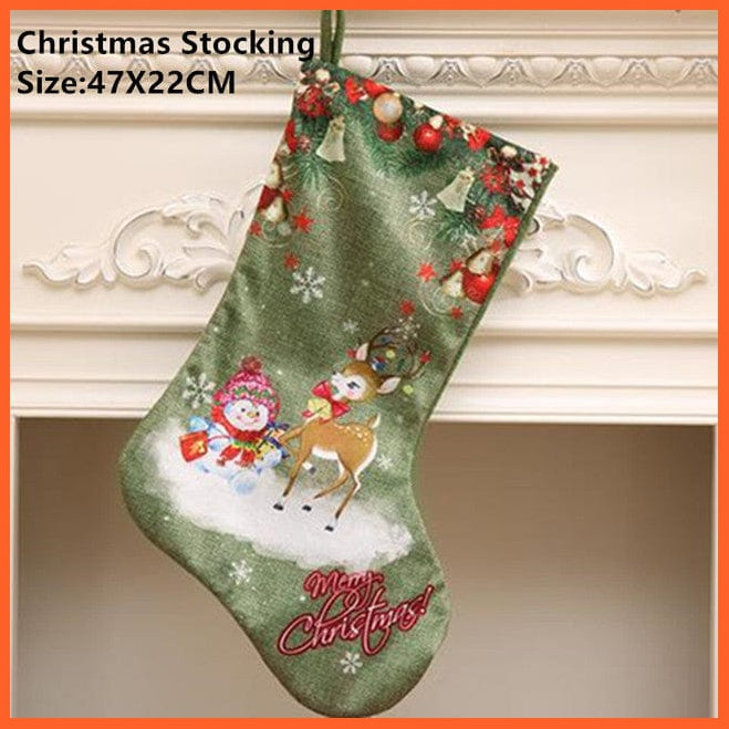 whatagift.com.au green elk Christmas Stocking Santa Sacks Gift