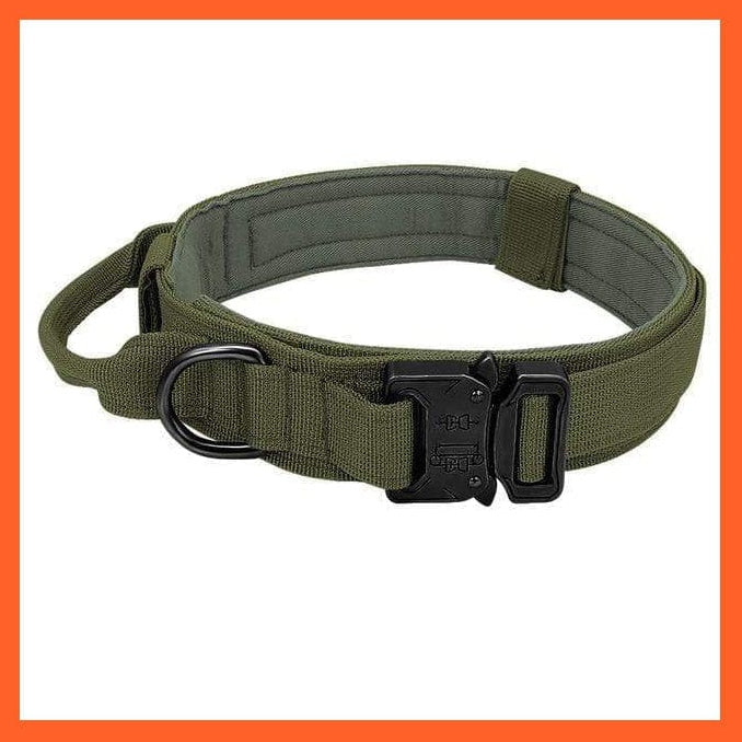 whatagift.com.au Green / M Nylon Military Durable Tactical Dog Collar | Tough Dog Collar With Training Control Adjustable Leash
