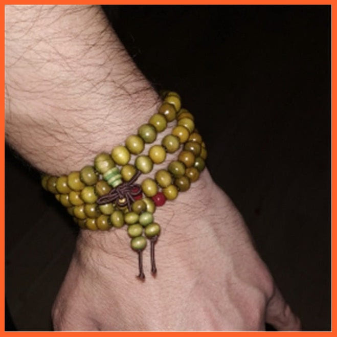 whatagift.com.au green Prayer Beads Bracelet 108 Tibetan Buddhist Rosary Charm Bracelet