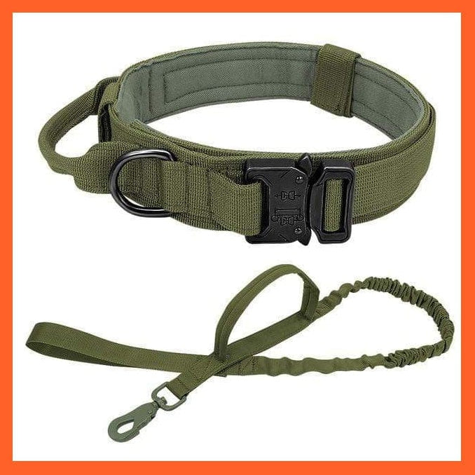 whatagift.com.au Green Set / M Copy of Nylon Military Durable Tactical Dog Collar | Tough Dog Collar With Training Control Adjustable Leash