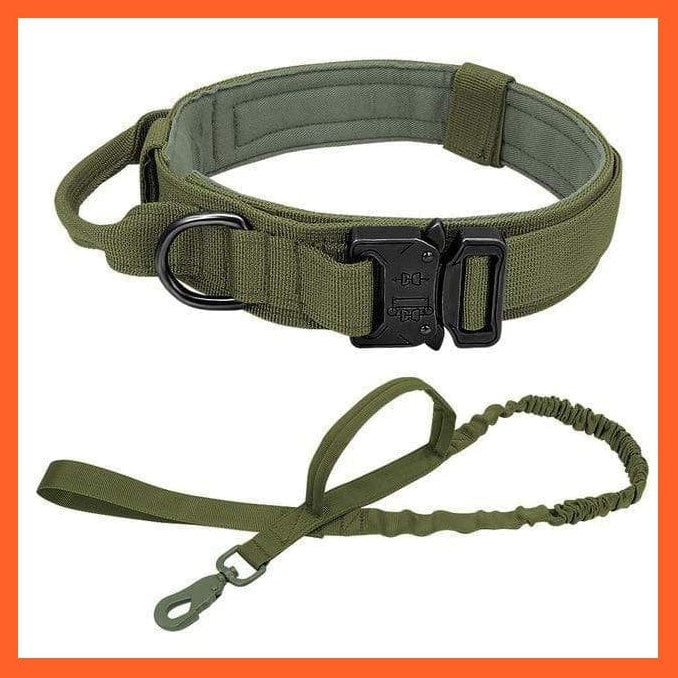 whatagift.com.au Green Set / M Nylon Military Durable Tactical Dog Collar | Tough Dog Collar With Training Control Adjustable Leash