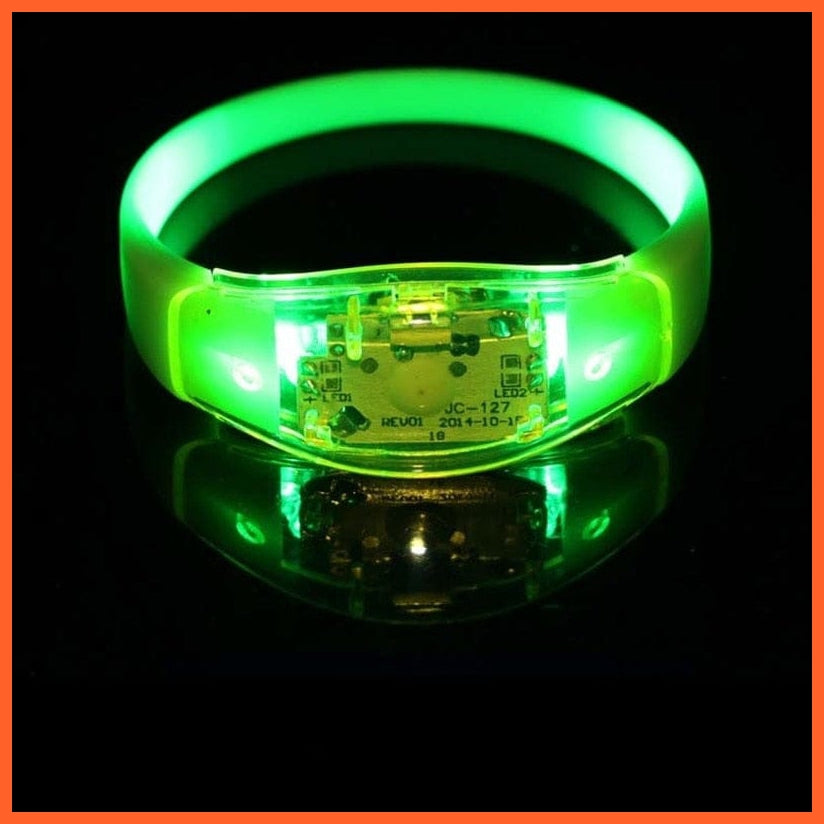 whatagift.com.au green Silicone Sound Controlled LED Light Bracelet | Activated Glow Halloween Flash Wristband