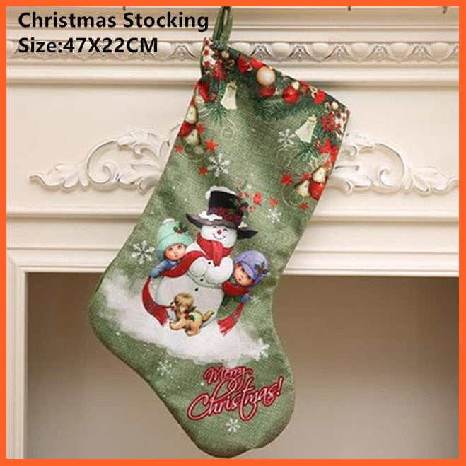 whatagift.com.au green snowman Christmas Stocking Santa Sacks Gift