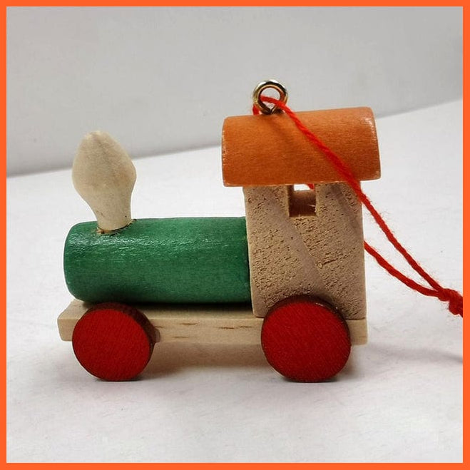 whatagift.com.au Green Wooden Train Christmas Decoration for Home