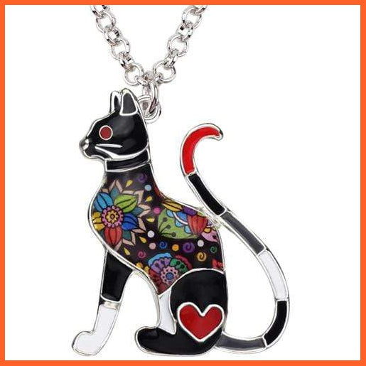 Elegant Floral Kitten Cat Necklace Pendant | Alloy  Floral Kitten Cat Necklace Pendant Collar Fashion Animal Jewellery For Women | whatagift.com.au.