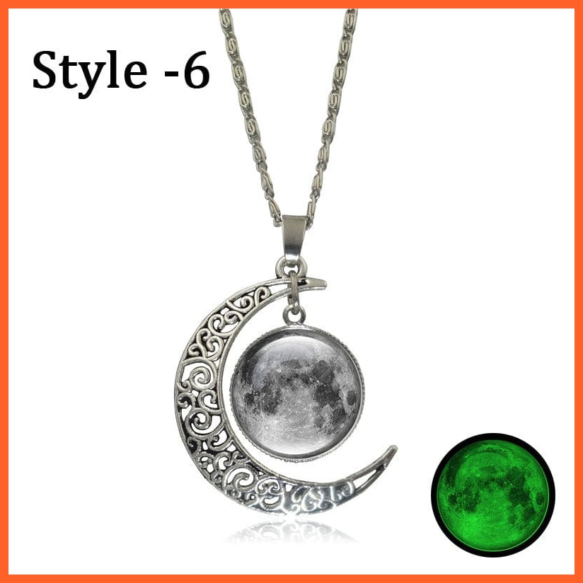 whatagift.com.au grey Moon Glowing Necklace | Glow in the Dark Halloween Pendant