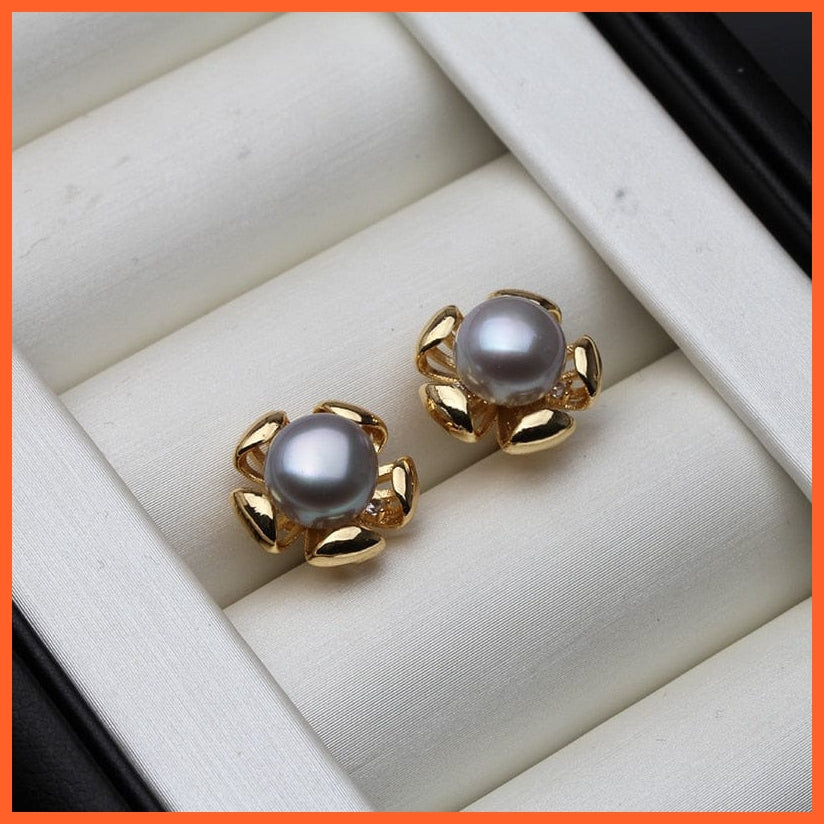 whatagift.com.au grey pearl earring Genuine Cultured Freshwater Pearl Earring