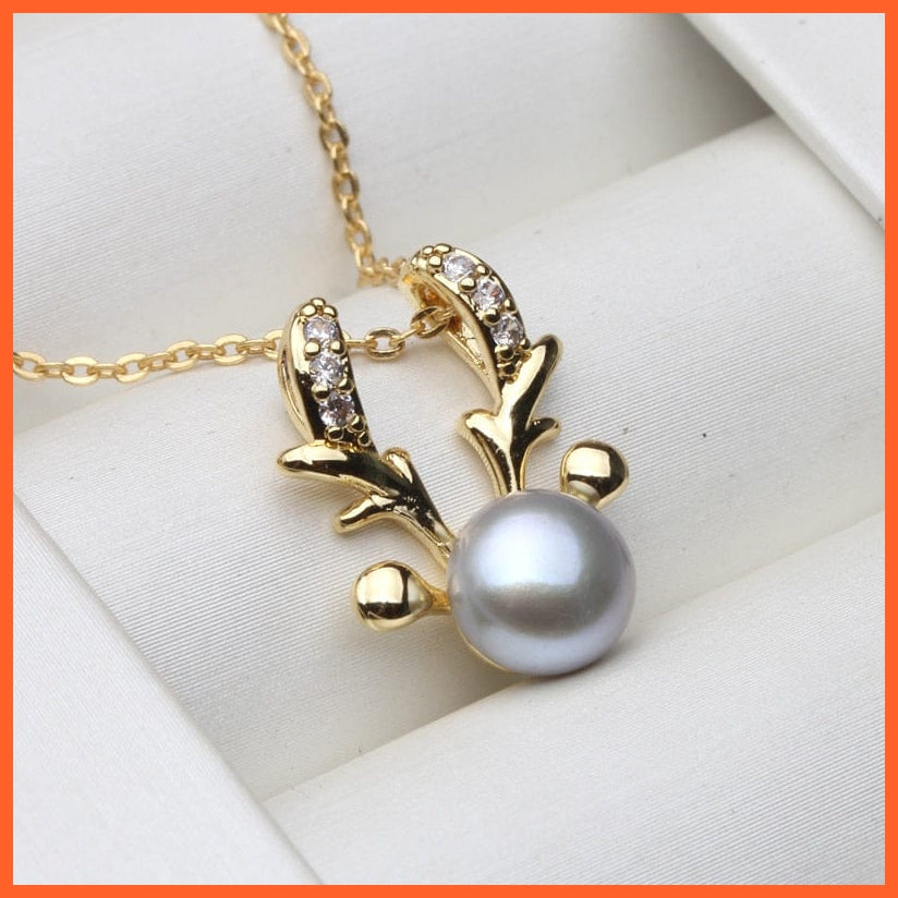 whatagift.com.au grey pearl pendant 925 Sterling Silver Pearl Necklace Pearl Jewelry