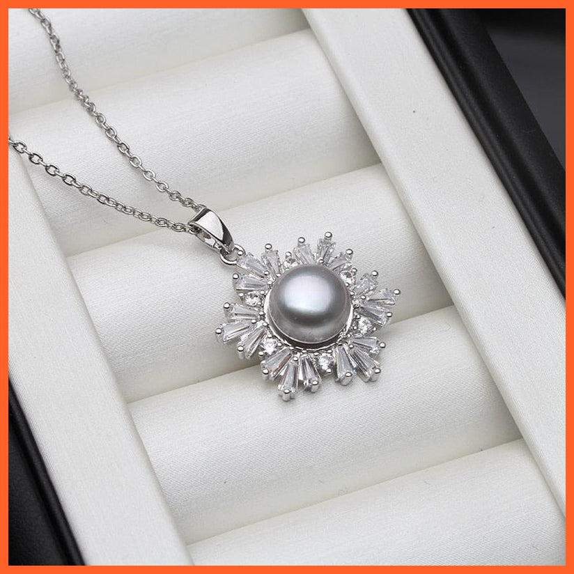 whatagift.com.au grey pearl pendant Natural Pearl Pendant Necklace For Women