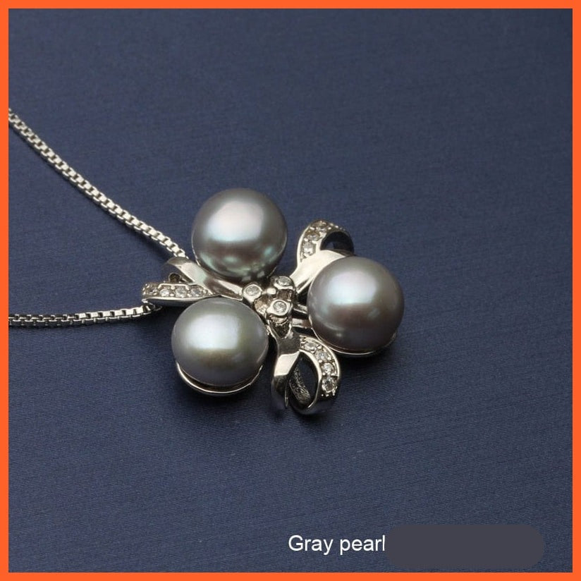 whatagift.com.au grey pearl pendant Silver Pendant With Natural Freshwater Pearl for Women