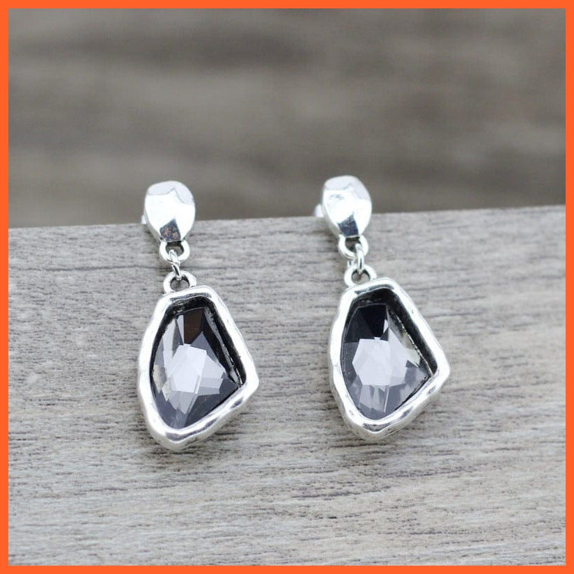 whatagift.com.au Grey Retro Charms Women Drop Irregular Crystal Earrings | Classic Design Women Earring For Wedding Valentine