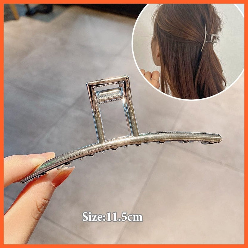 whatagift.com.au H-12 Women Geometric Hair Claw Clamps | Metal Hair Cross Hairpin | Fashion Hair Accessories