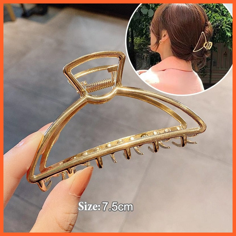 whatagift.com.au H-13 Women Geometric Hair Claw Clamps | Metal Hair Cross Hairpin | Fashion Hair Accessories