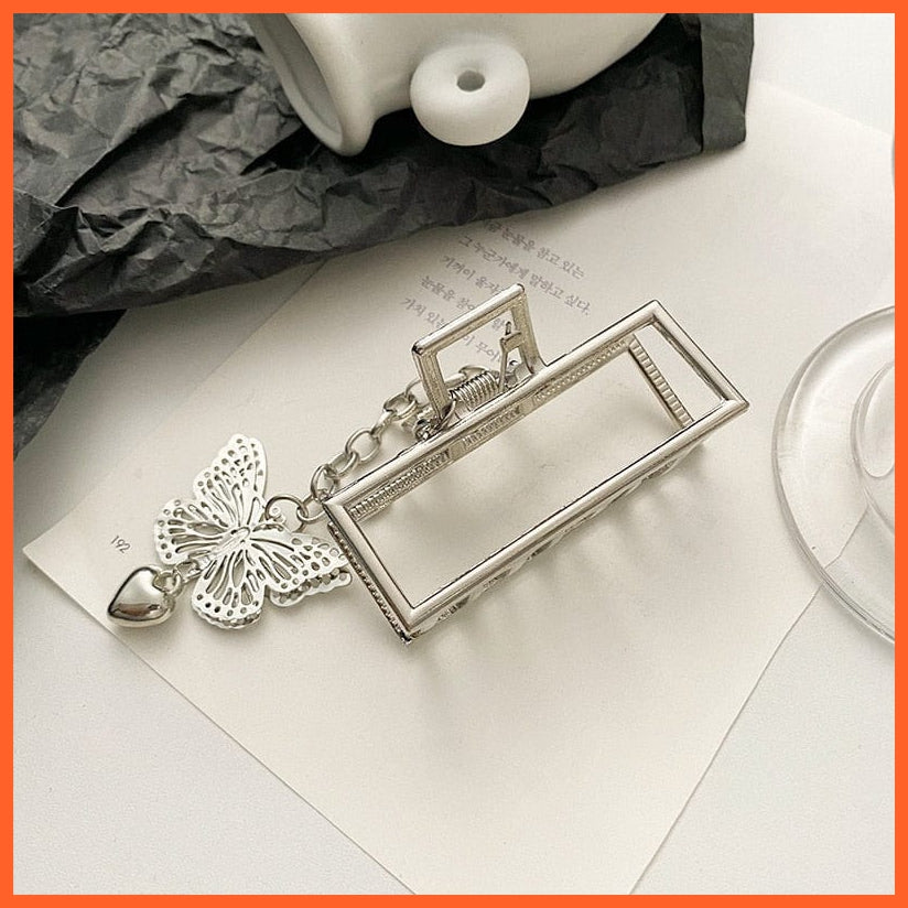 whatagift.com.au H-18 Women Geometric Hair Claw Clamps | Metal Hair Cross Hairpin | Fashion Hair Accessories