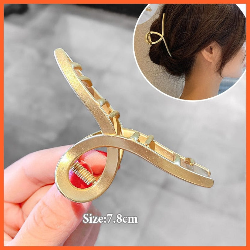 whatagift.com.au H-21 Women Geometric Hair Claw Clamps | Metal Hair Cross Hairpin | Fashion Hair Accessories