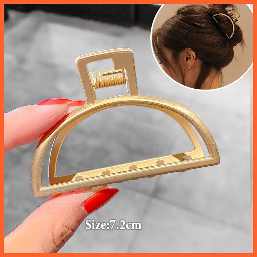 whatagift.com.au H-23 Women Geometric Hair Claw Clamps | Metal Hair Cross Hairpin | Fashion Hair Accessories