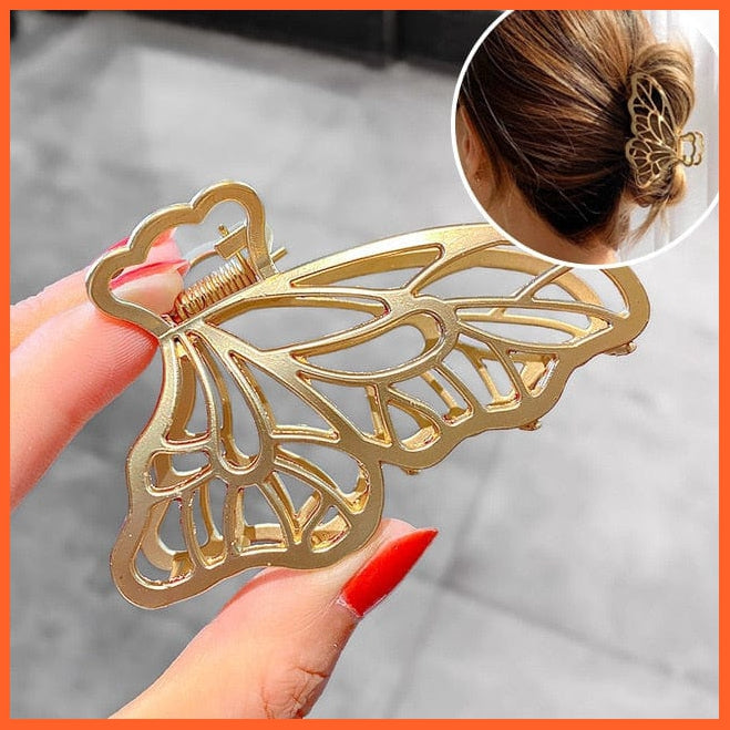 whatagift.com.au H-26 Women Geometric Hair Claw Clamps | Metal Hair Cross Hairpin | Fashion Hair Accessories