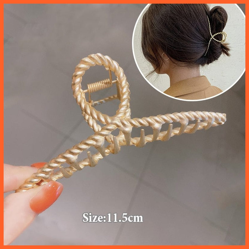 whatagift.com.au H-5 Women Geometric Hair Claw Clamps | Metal Hair Cross Hairpin | Fashion Hair Accessories