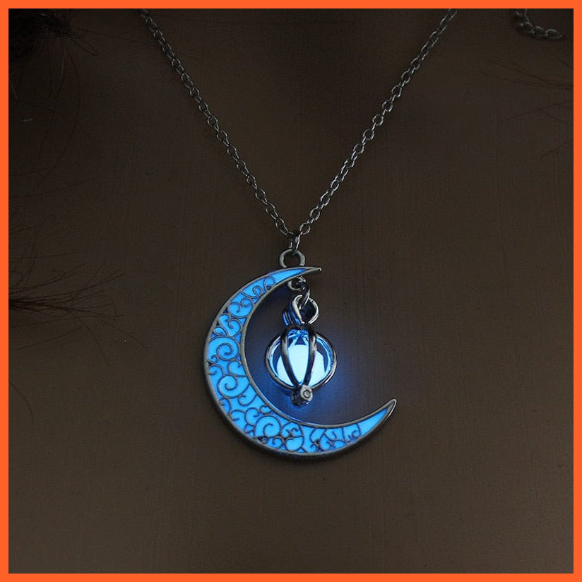 whatagift.com.au H Moon Glowing Necklace | Glow in the Dark Halloween Pendant