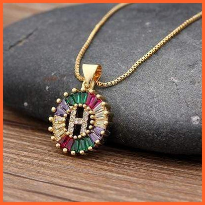 Multi Color Gold Plated Pendant & Necklace | whatagift.com.au.