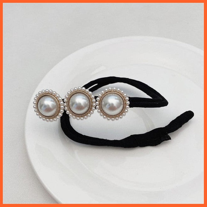 whatagift.com.au Hair Accessories D Vintage Shell Pearl Hairpin |  Women Bun Hair Scrunchies Flower Hair Accessories