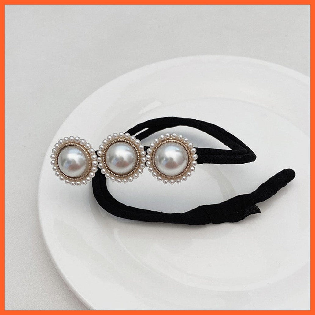 whatagift.com.au Hair Accessories Vintage Shell Pearl Hairpin |  Women Bun Hair Scrunchies Flower Hair Accessories