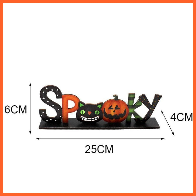 whatagift.com.au Halloween Wooden Letters | Cartoon Pumpkin Table Decoration | Halloween Party Supplies