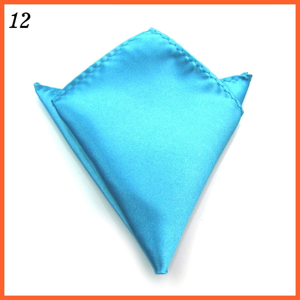 whatagift.com.au Handkerchief 12 Satin Solid Color Plain Suits Pocket Square Fashion Silk Handkerchief For Men