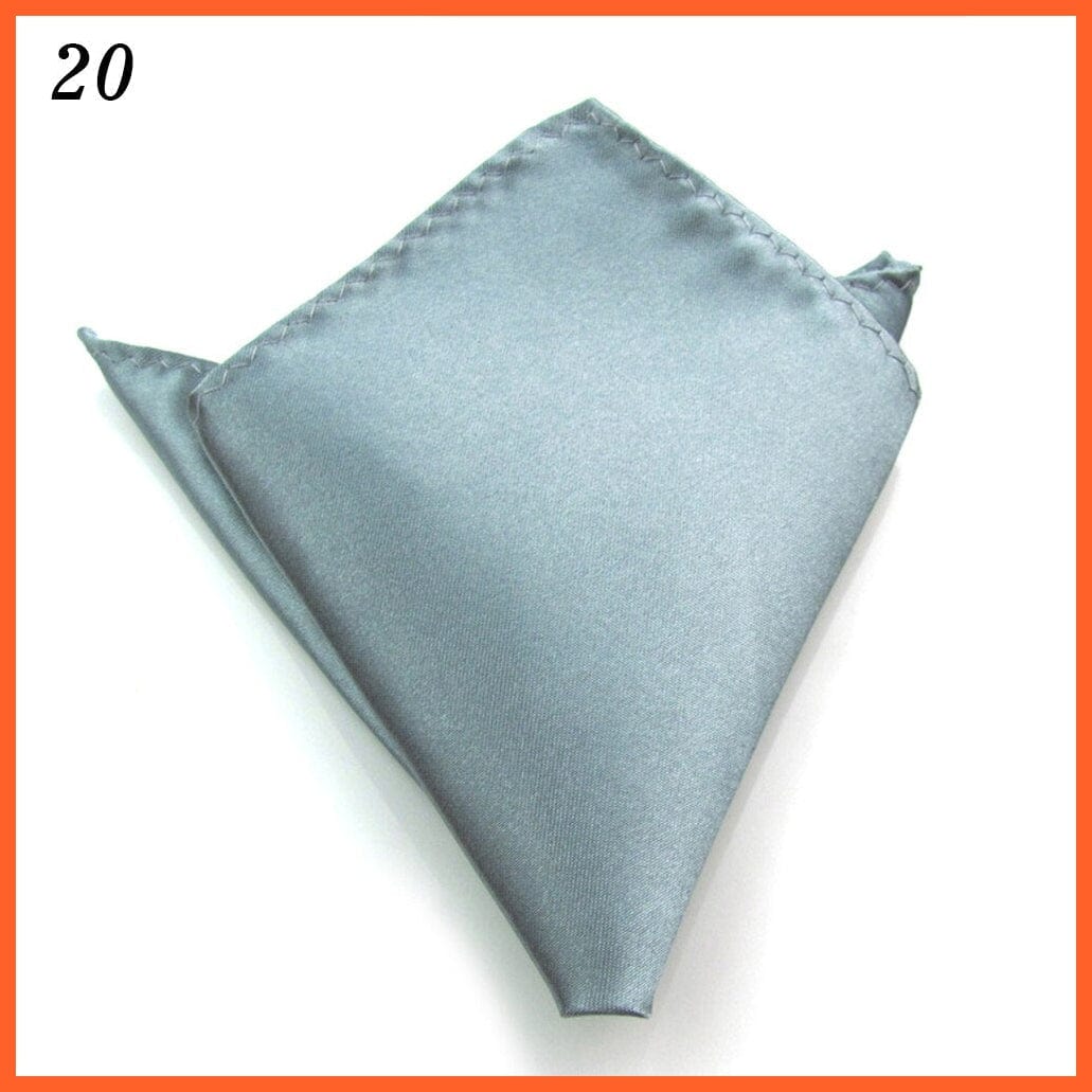 whatagift.com.au Handkerchief 20 Satin Solid Color Plain Suits Pocket Square Fashion Silk Handkerchief For Men