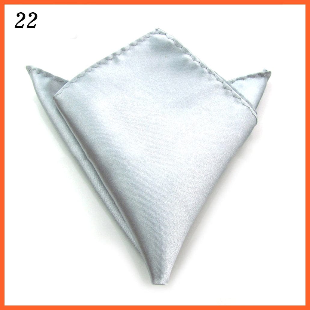 whatagift.com.au Handkerchief 22 Satin Solid Color Plain Suits Pocket Square Fashion Silk Handkerchief For Men