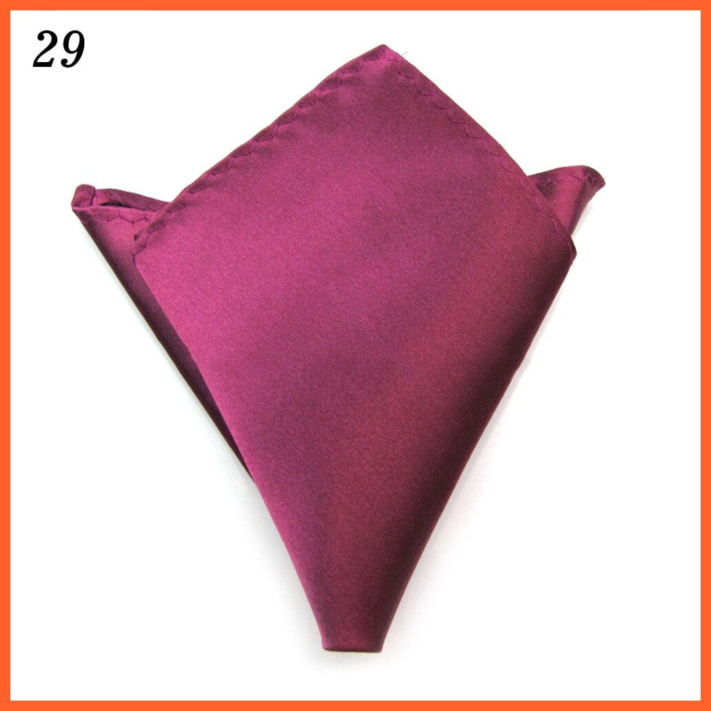 whatagift.com.au Handkerchief 29 Satin Solid Color Plain Suits Pocket Square Fashion Silk Handkerchief For Men