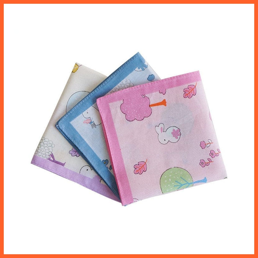 whatagift.com.au Handkerchief 3 pieces mixed color 1 / 29x29cm Cotton Yarn-dyed Women Handkerchief Go Out Travel Camping Portable Napkin