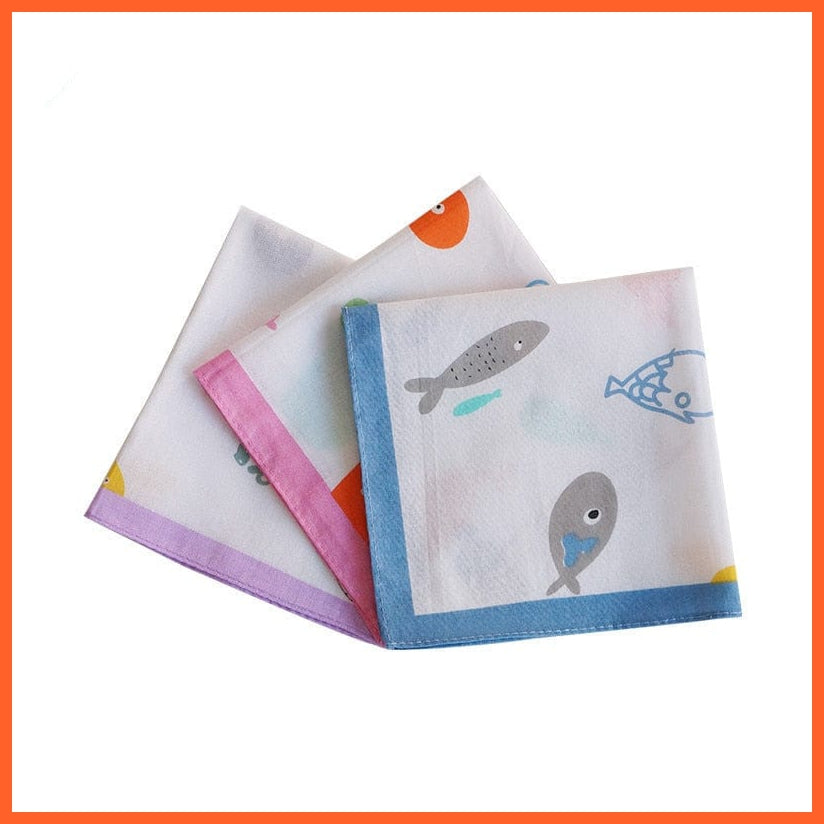 whatagift.com.au Handkerchief 3 pieces mixed color 4 / 29x29cm Cotton Yarn-dyed Women Handkerchief Go Out Travel Camping Portable Napkin