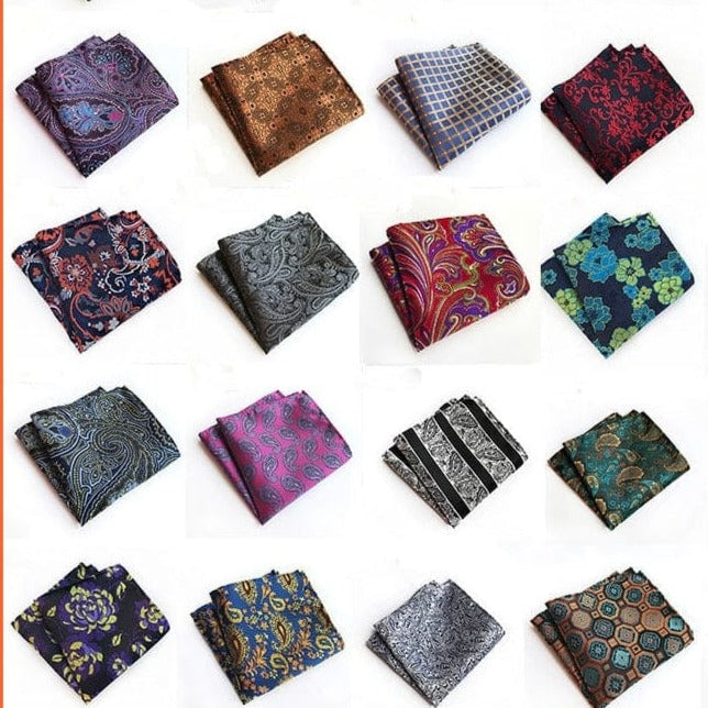 whatagift.com.au Handkerchief 66-Color Men Pocket Squared Flower Paisley Floral Silk Handkerchief Suit Accessory