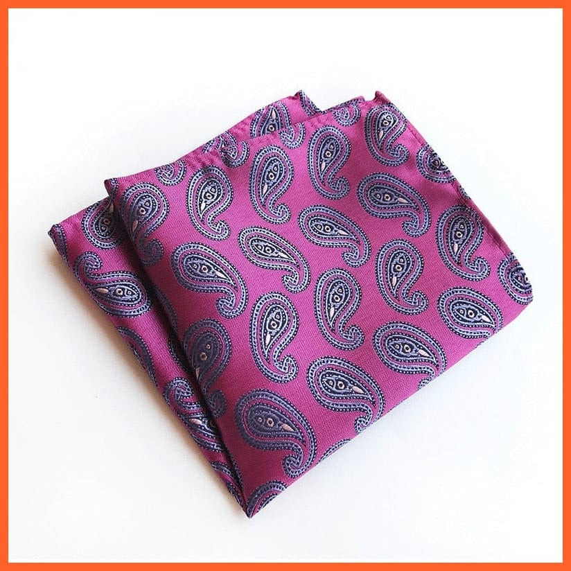 whatagift.com.au Handkerchief 66-Color Men Pocket Squared Flower Paisley Floral Silk Handkerchief Suit Accessory