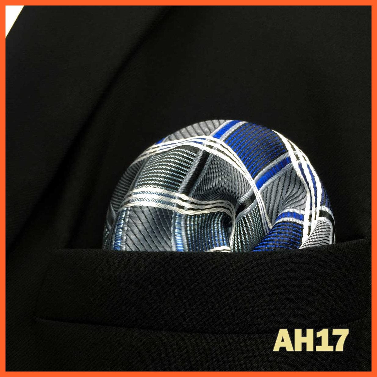 whatagift.com.au Handkerchief AH17 Colorful Multicolor Pocket Square Men's Classic Striped Handkerchief