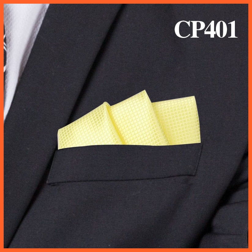 whatagift.com.au Handkerchief CP401 Fashion Suits Pocket Square Plaid Hankies Classic Suit Napkin Men's Handkerchief