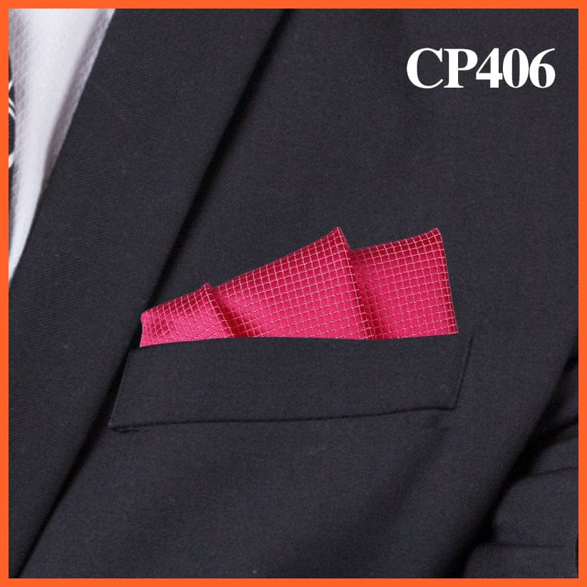 whatagift.com.au Handkerchief CP406 Fashion Suits Pocket Square Plaid Hankies Classic Suit Napkin Men's Handkerchief