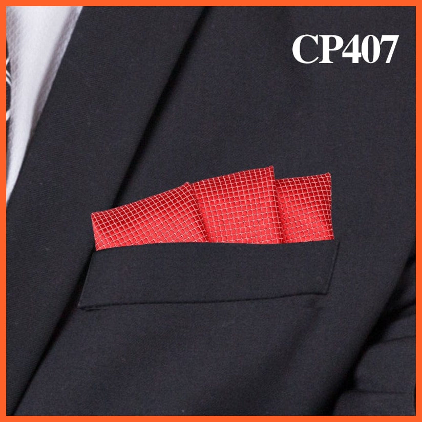 whatagift.com.au Handkerchief CP407 Fashion Suits Pocket Square Plaid Hankies Classic Suit Napkin Men's Handkerchief