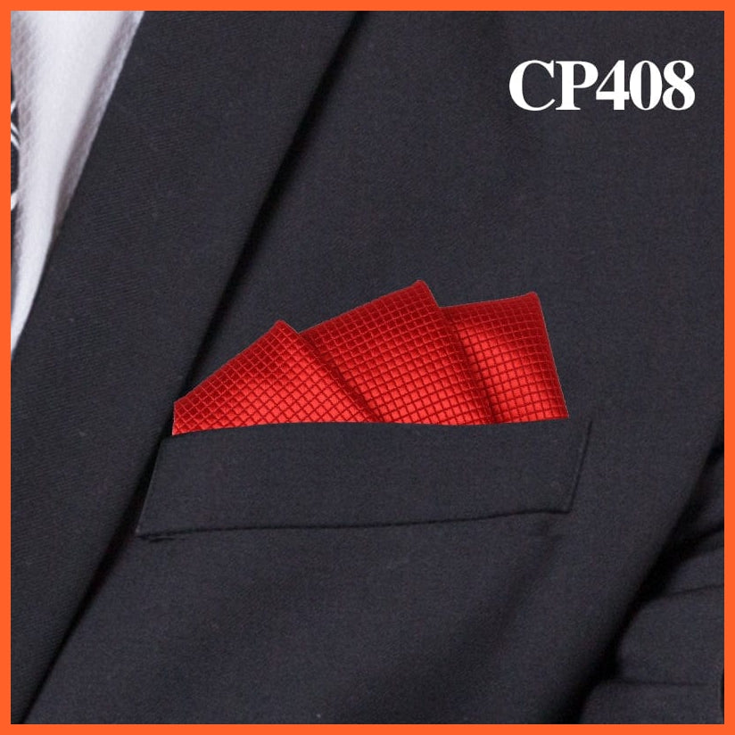 whatagift.com.au Handkerchief CP408 Fashion Suits Pocket Square Plaid Hankies Classic Suit Napkin Men's Handkerchief