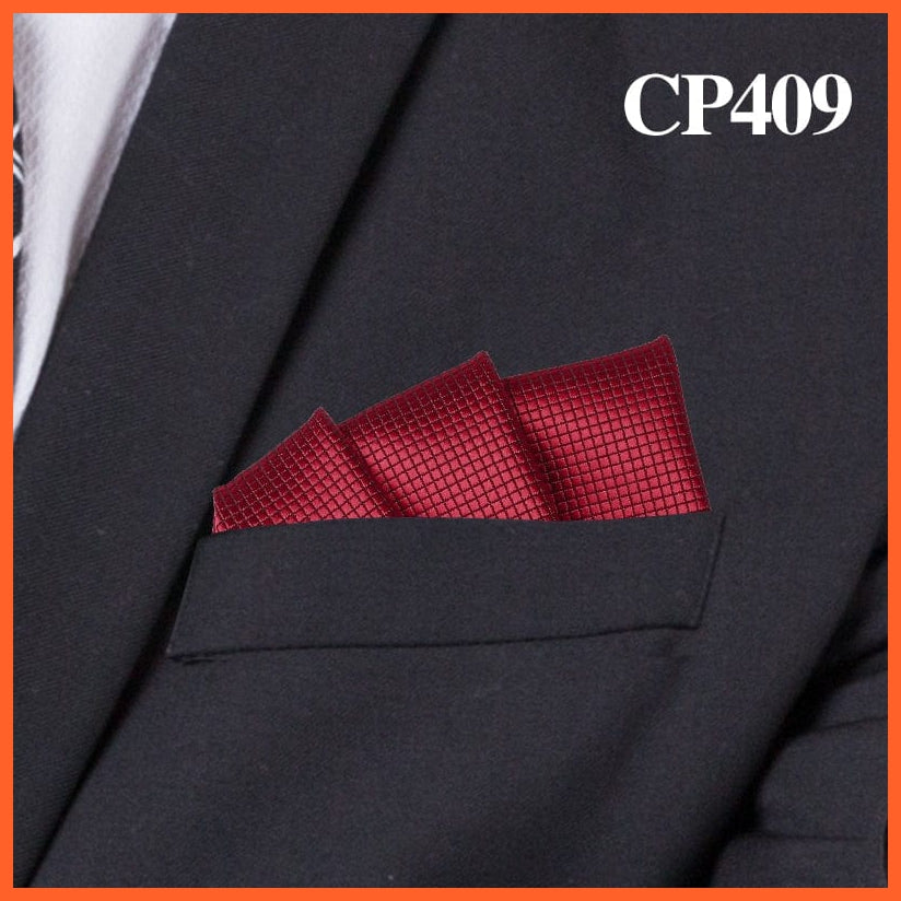 whatagift.com.au Handkerchief CP409 Fashion Suits Pocket Square Plaid Hankies Classic Suit Napkin Men's Handkerchief