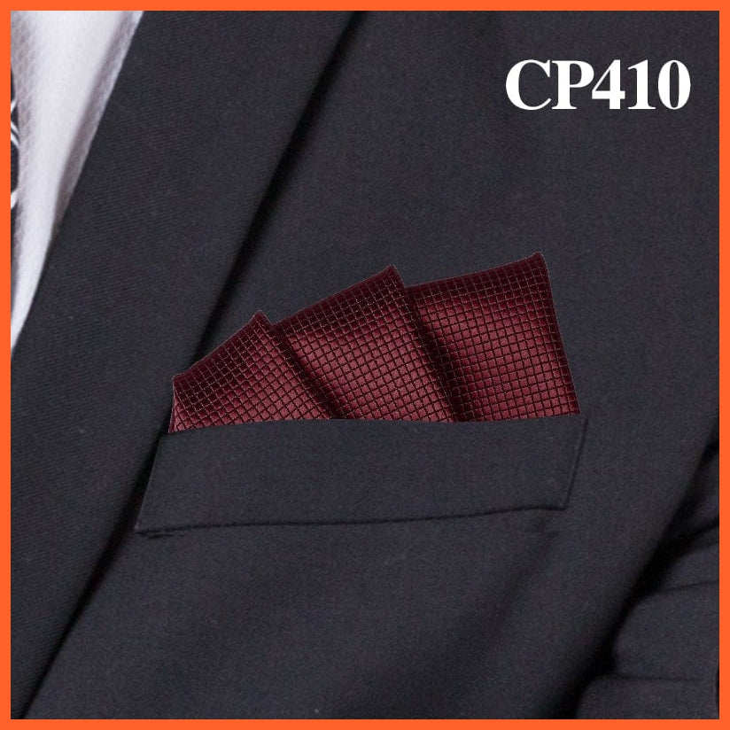 whatagift.com.au Handkerchief CP410 Fashion Suits Pocket Square Plaid Hankies Classic Suit Napkin Men's Handkerchief