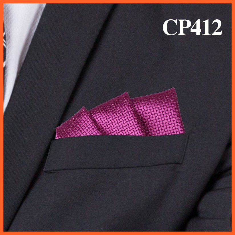 whatagift.com.au Handkerchief CP412 Fashion Suits Pocket Square Plaid Hankies Classic Suit Napkin Mens Handkerchief