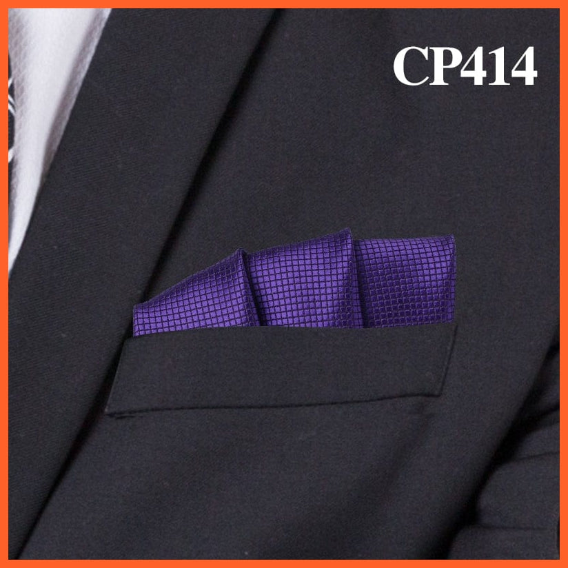 whatagift.com.au Handkerchief CP414 Fashion Suits Pocket Square Plaid Hankies Classic Suit Napkin Mens Handkerchief