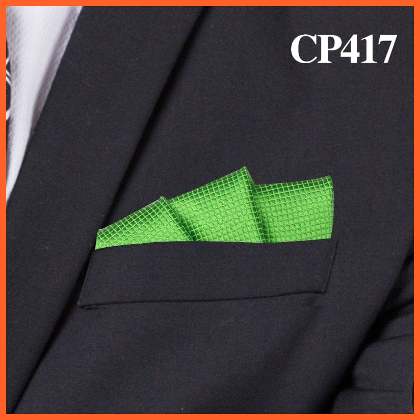 whatagift.com.au Handkerchief CP417 Fashion Suits Pocket Square Plaid Hankies Classic Suit Napkin Mens Handkerchief