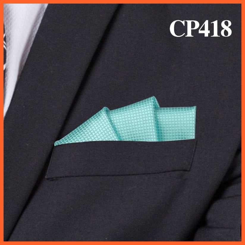 whatagift.com.au Handkerchief CP418 Fashion Suits Pocket Square Plaid Hankies Classic Suit Napkin Mens Handkerchief